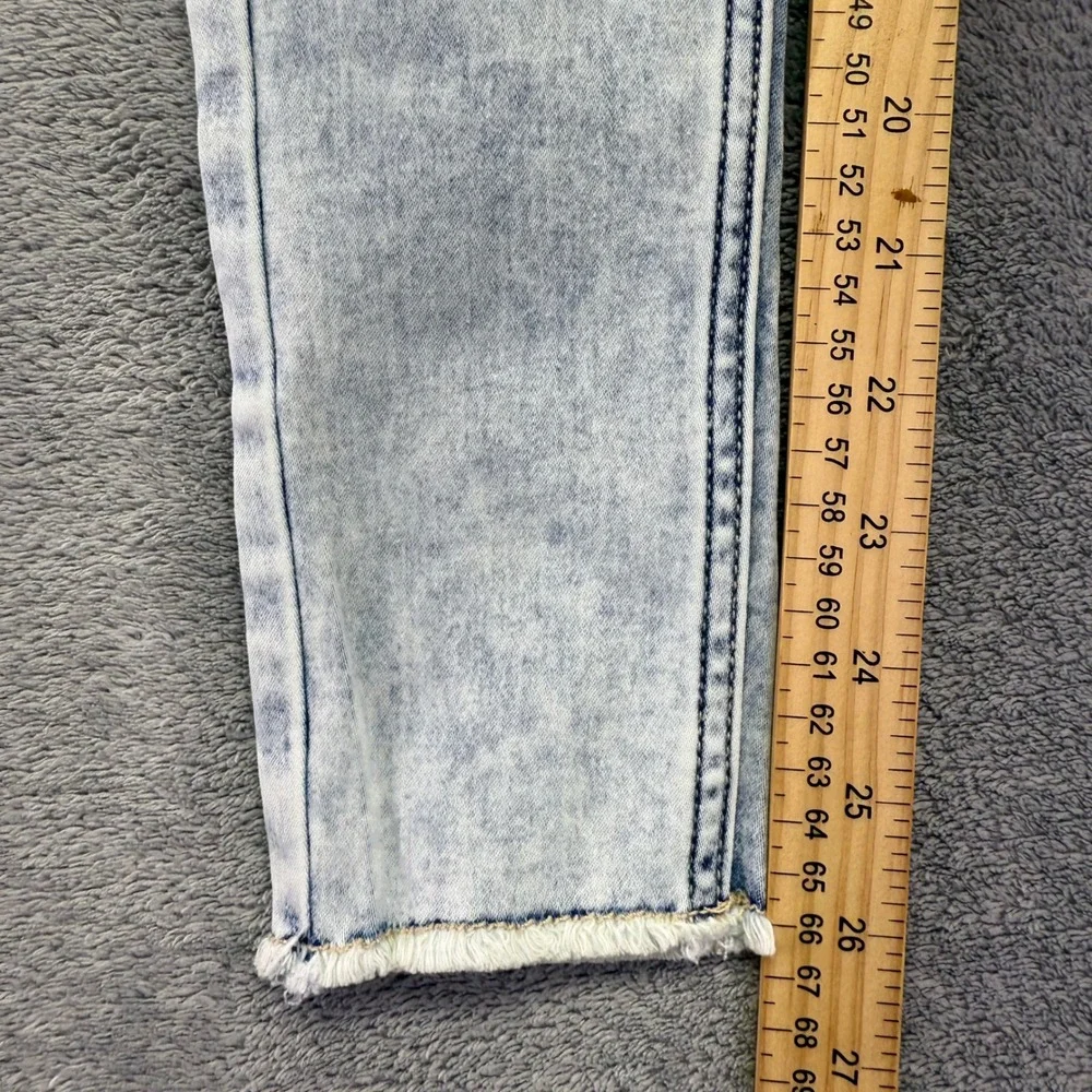Justice Girls Denim Leggings Size 14 Slim Blue Acid Wash Soft Stretchy Comfy‎